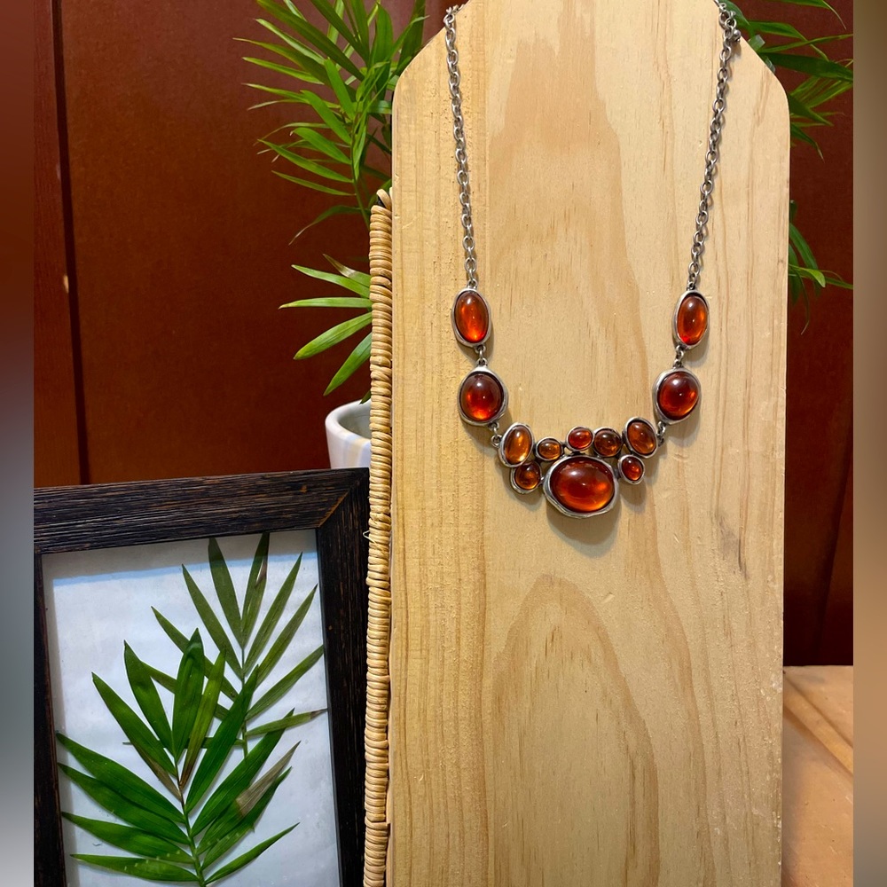 Orange and silver Grace Adele necklace